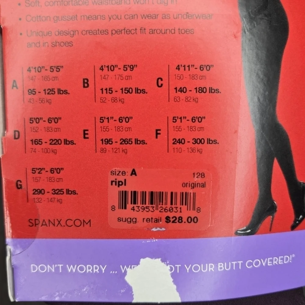 Spanx Tight-End Opaque Shaper Tights Sizes A & B Ripe Plum New Twee Emo Slimming